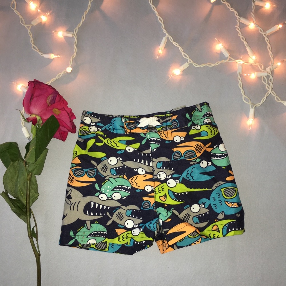 Shark swim trunks